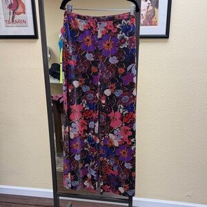Free People Floral Wide Leg Pants - Multicolor